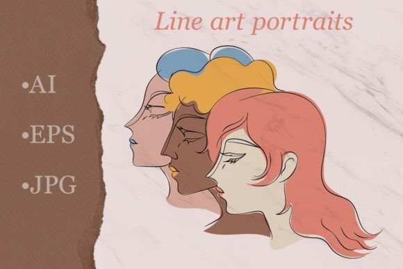 Download Line Art Sophisticated Women Group Portr - Premium Resources