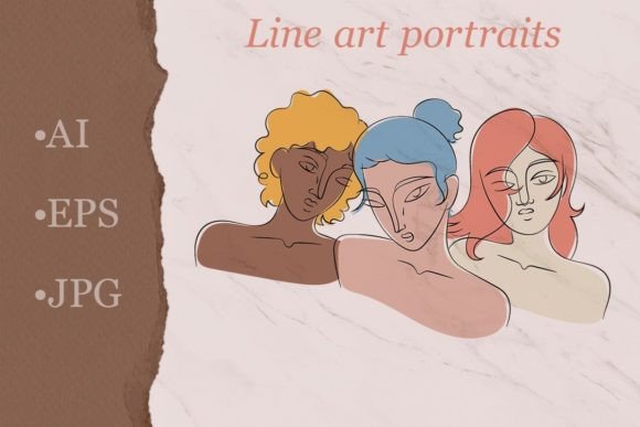 Download Line Art Sophisticated Women Group Portr - Premium Resources